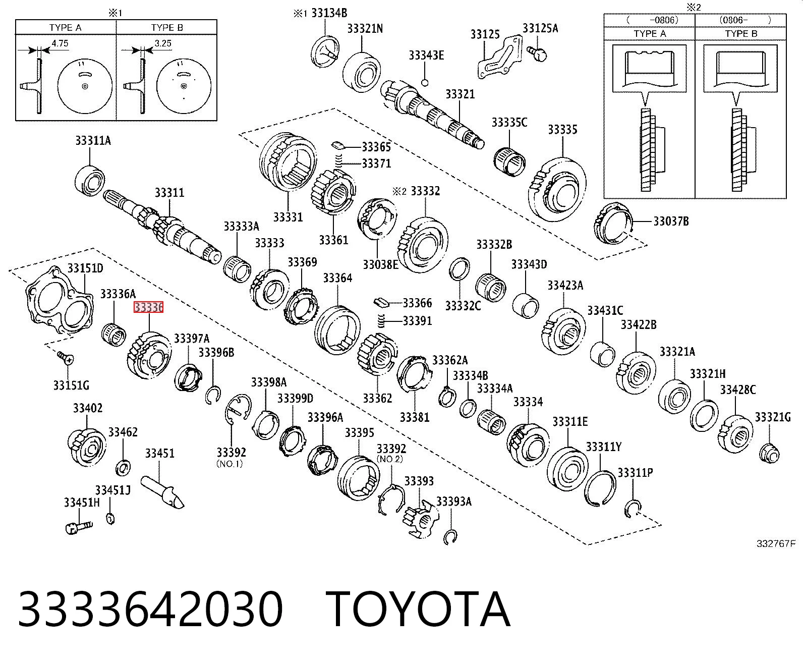 3333642030 Toyota Koło zębate 5. biegu napędzające