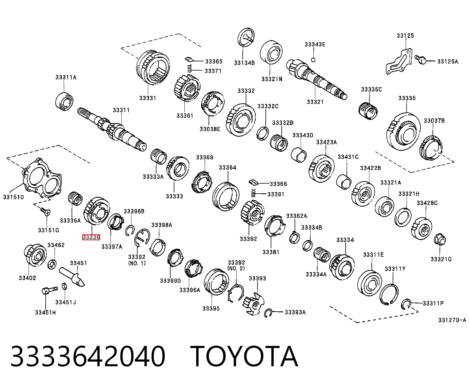 3333642040 Toyota Koło zębate 5. biegu napędzające