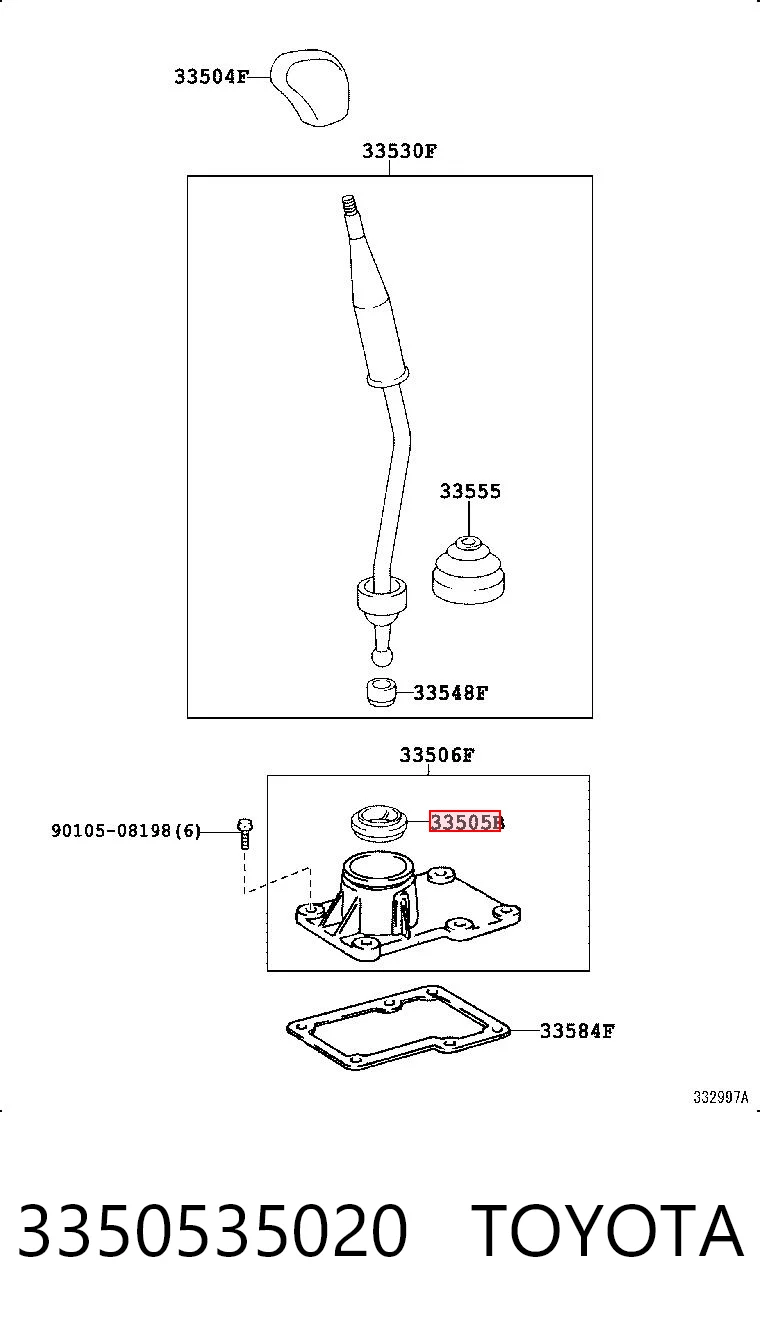 3350535020 Toyota Tuleja mechanizmu zmiany biegów