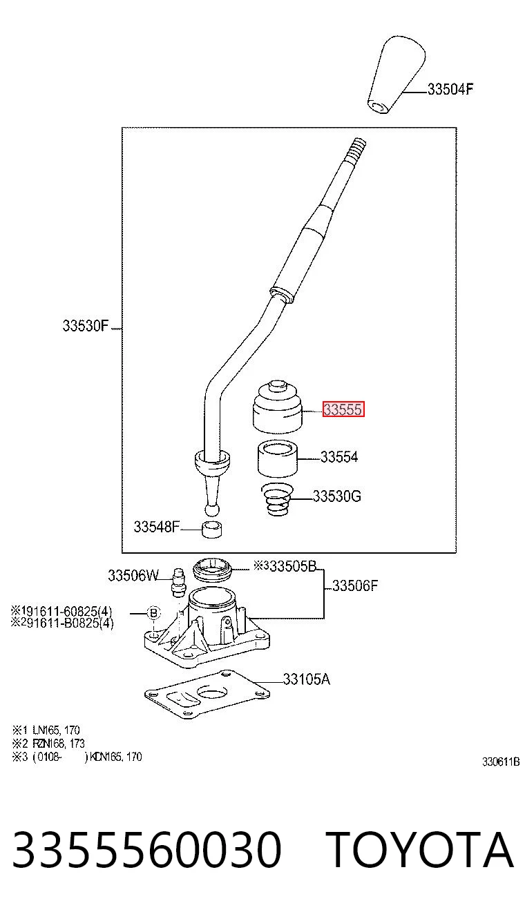 3355560030 Toyota Osłona cięgna zmiany biegów