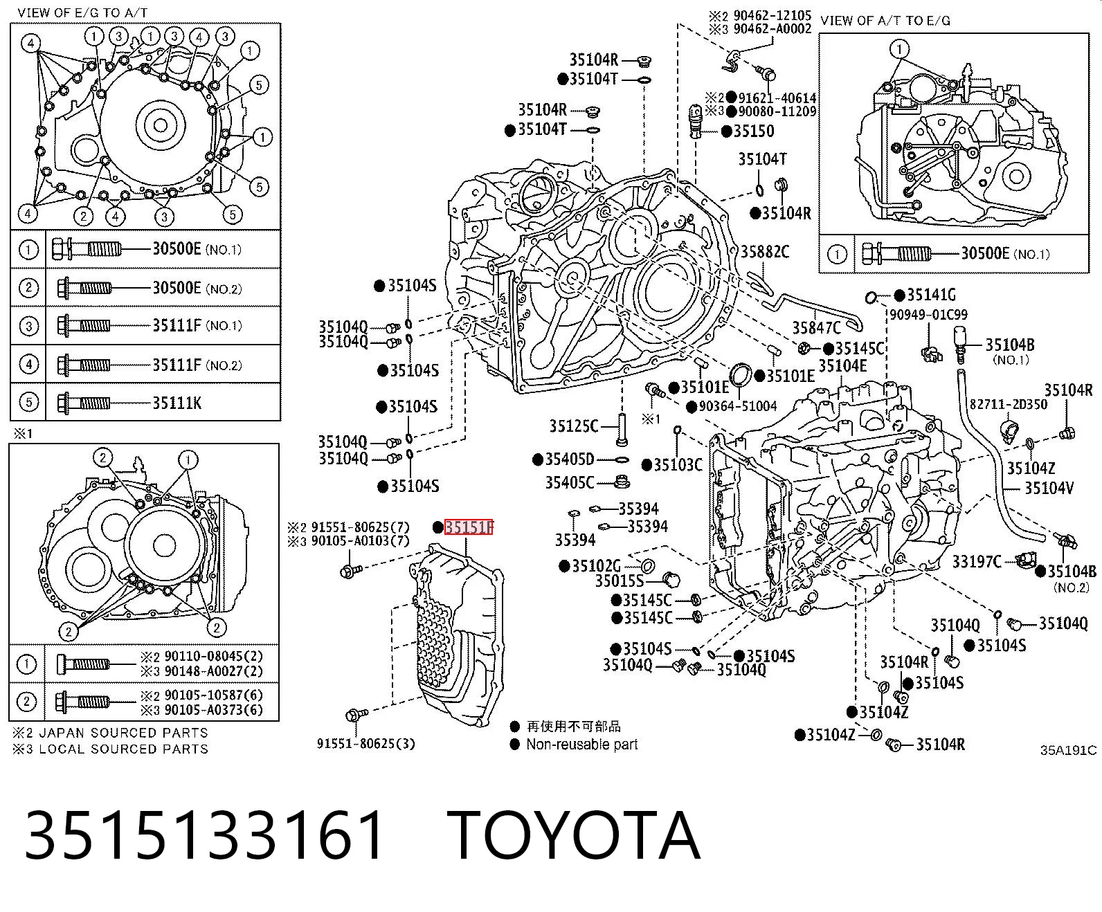 3515133161 Toyota Miska automatycznej skrzyni biegów