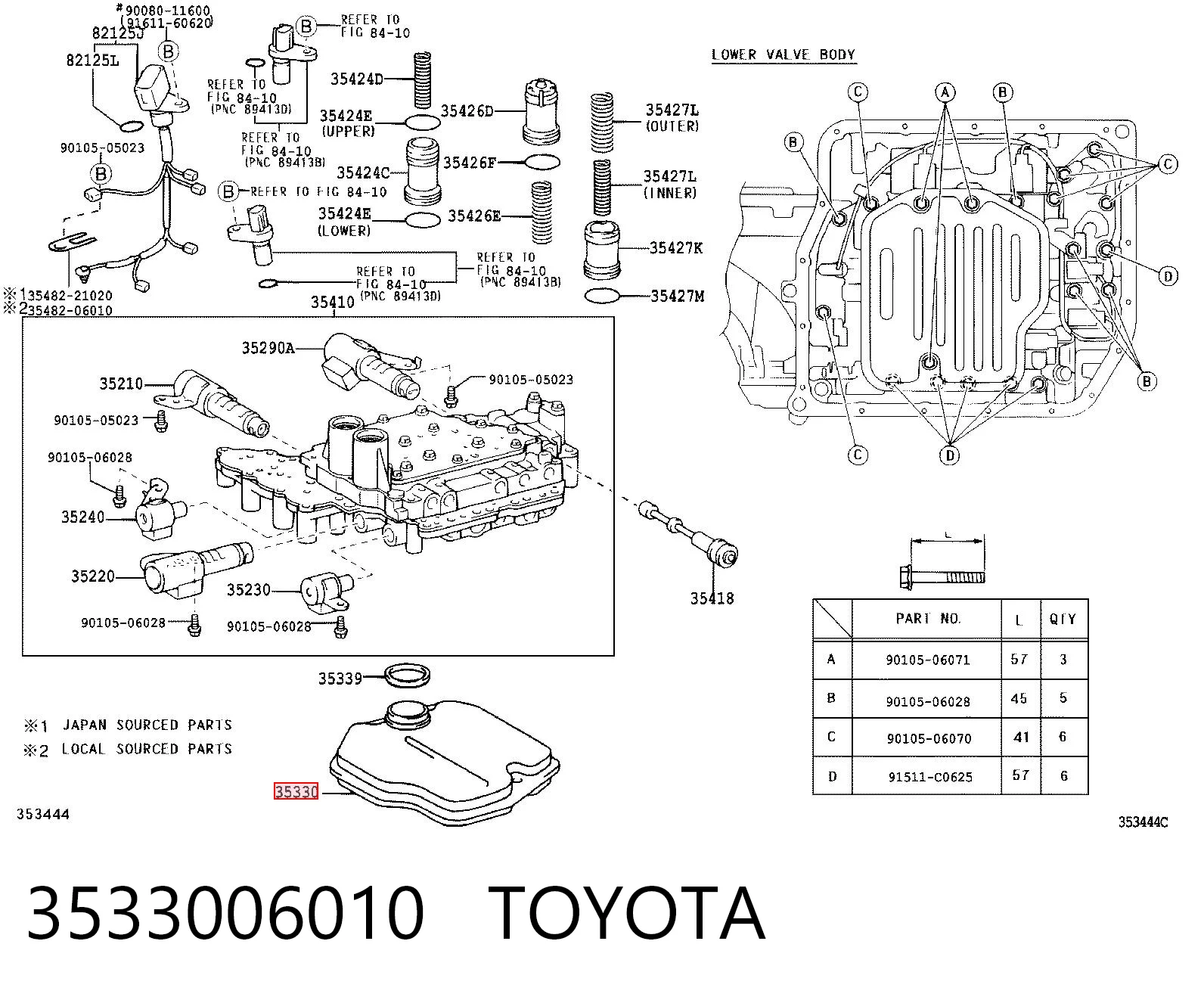 3533006010 Toyota Filtr automatycznej skrzyni biegów