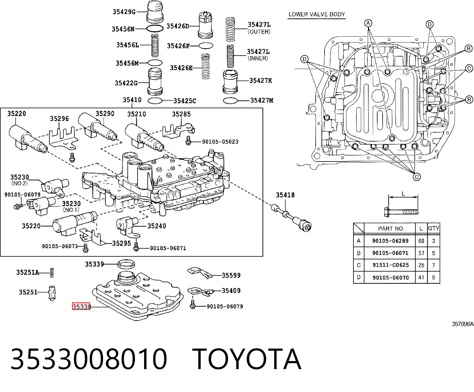3533008010 Toyota Filtr automatycznej skrzyni biegów