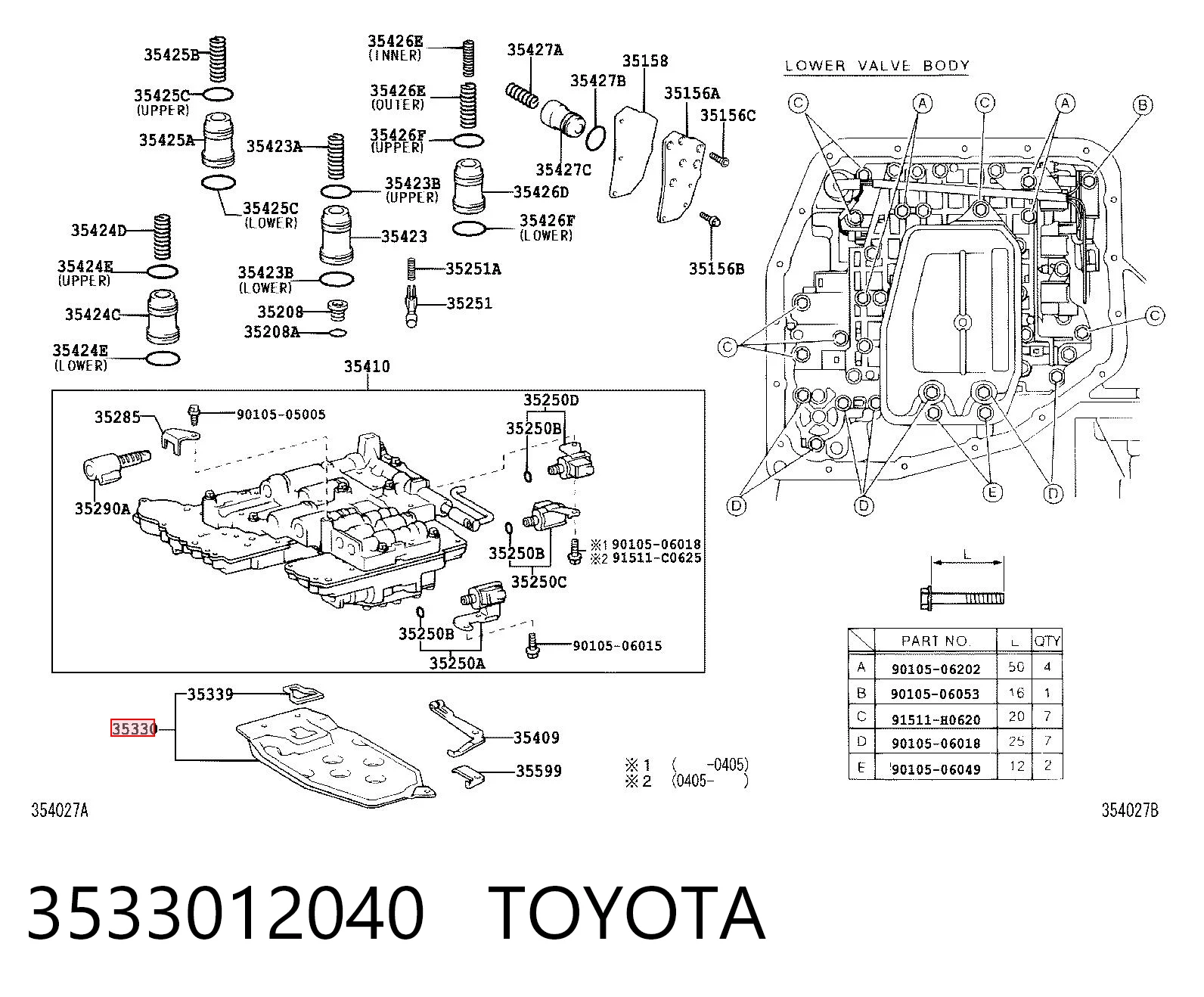 3533012040 Toyota Filtr automatycznej skrzyni biegów