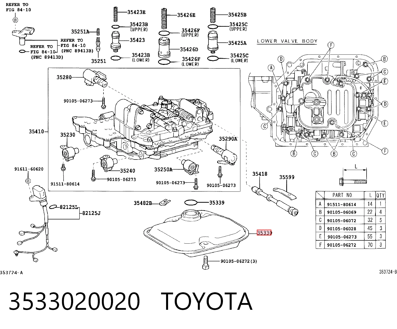3533020020 Toyota Filtr automatycznej skrzyni biegów