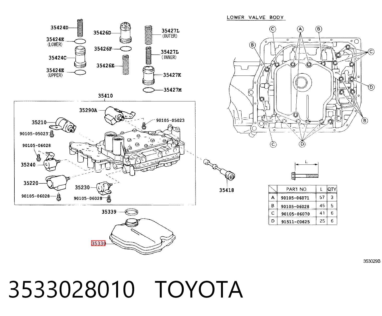 3533028010 Toyota Filtr automatycznej skrzyni biegów