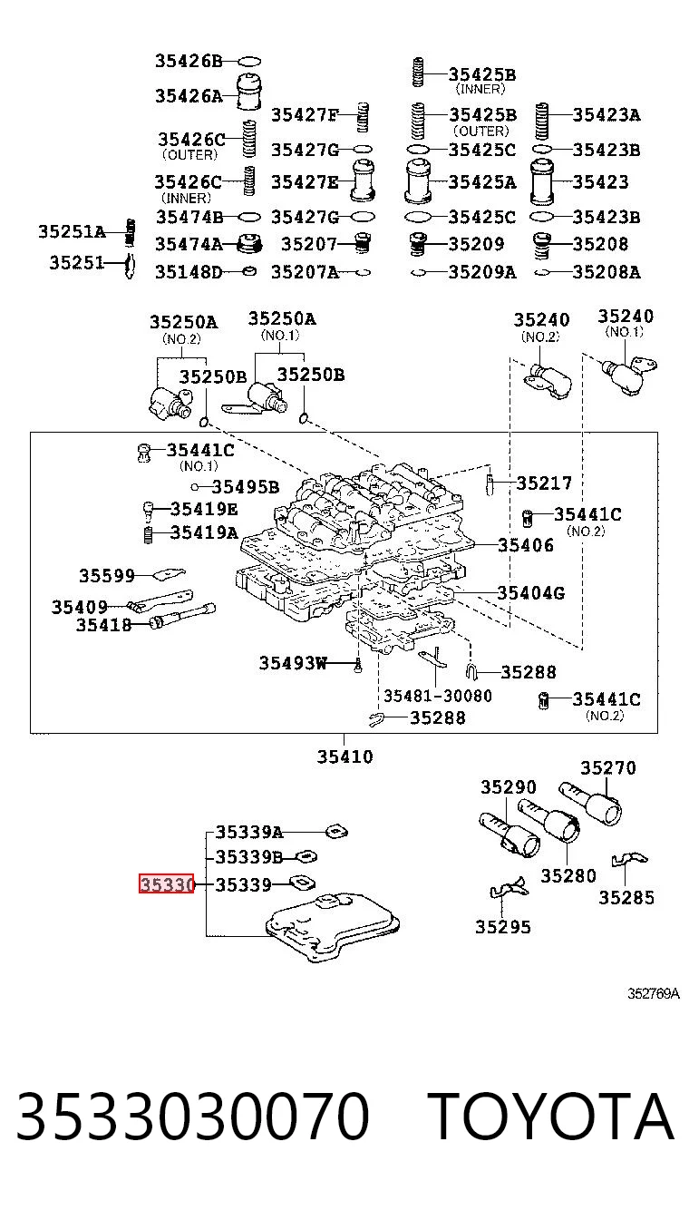 3533030070 Toyota Filtr automatycznej skrzyni biegów