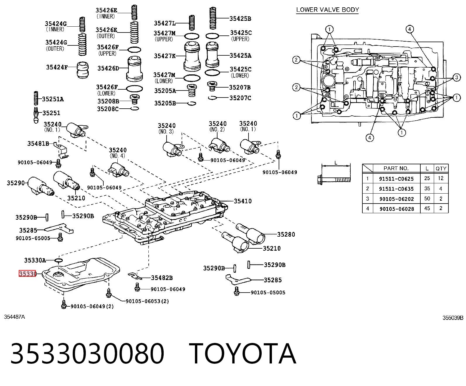 3533030080 Toyota Filtr automatycznej skrzyni biegów