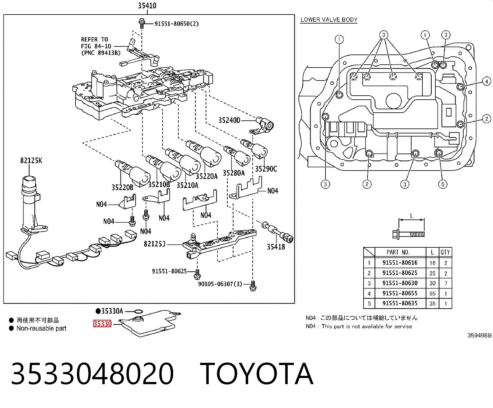3533048020 Toyota Filtr automatycznej skrzyni biegów