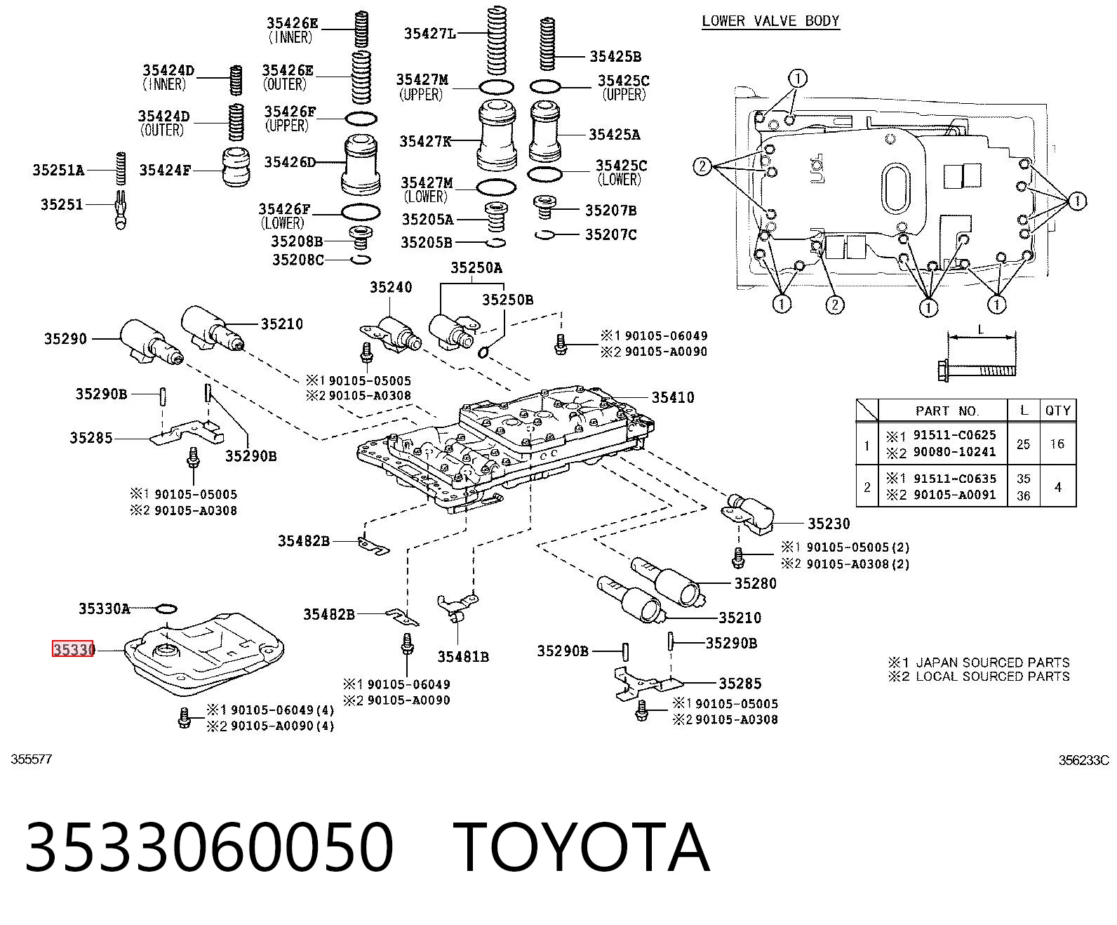 3533060050 Toyota Filtr automatycznej skrzyni biegów