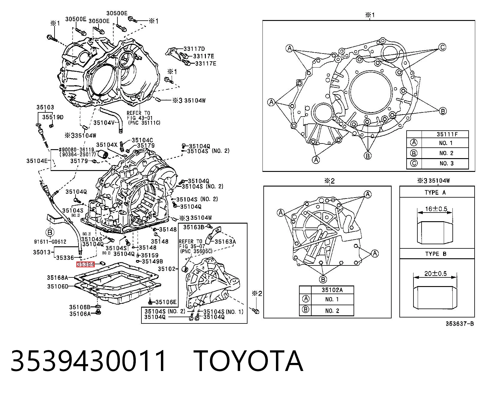 3539430011 Toyota