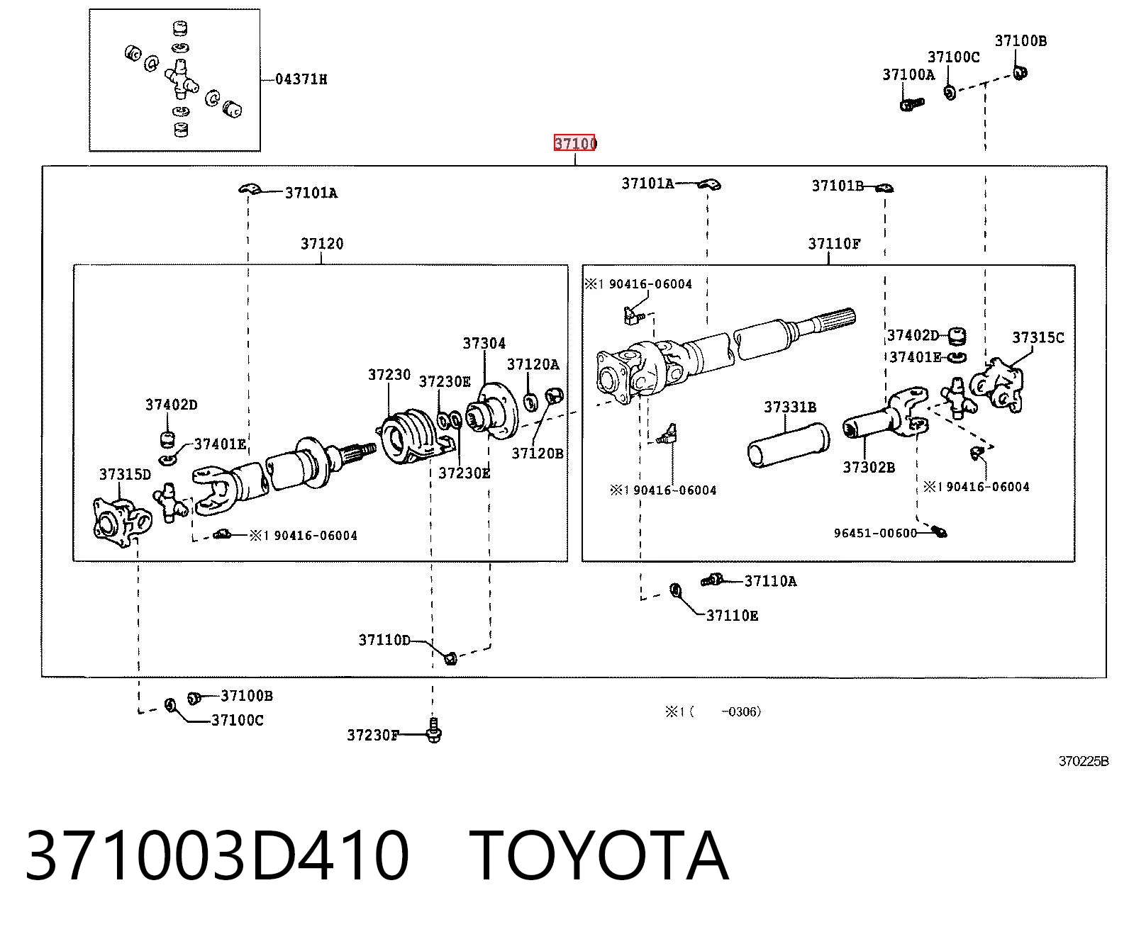 Wał Cardana tylny, kompletny do Toyota Hilux N