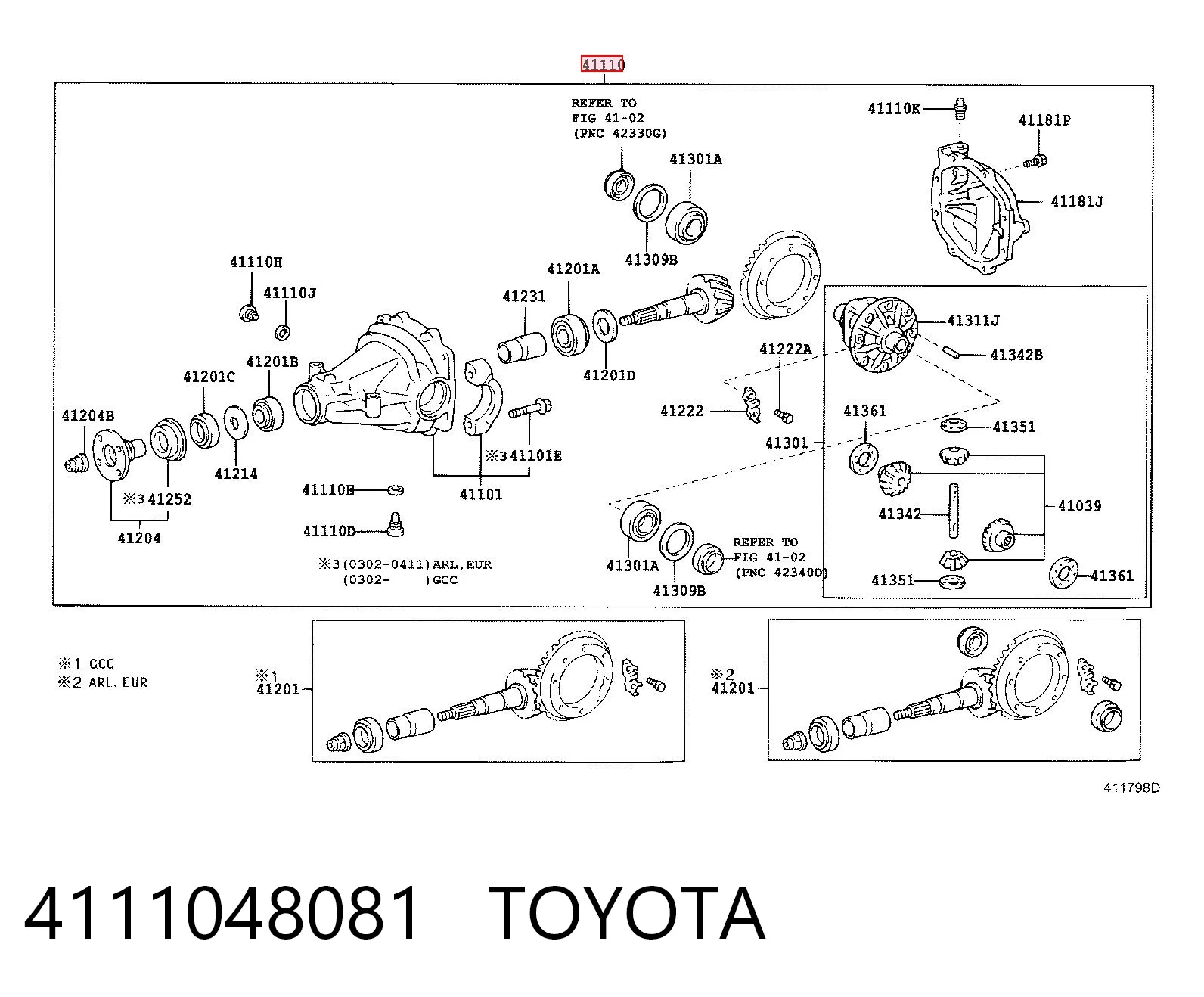 Reduktor mostu tylnego do Toyota Highlander I HYBRID U2