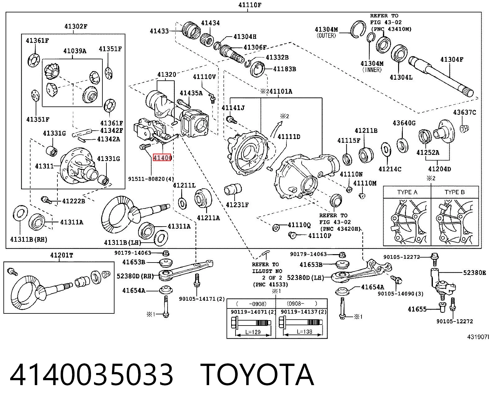 4140035033 Toyota Zawór próżniowy załączania przedniego napędu