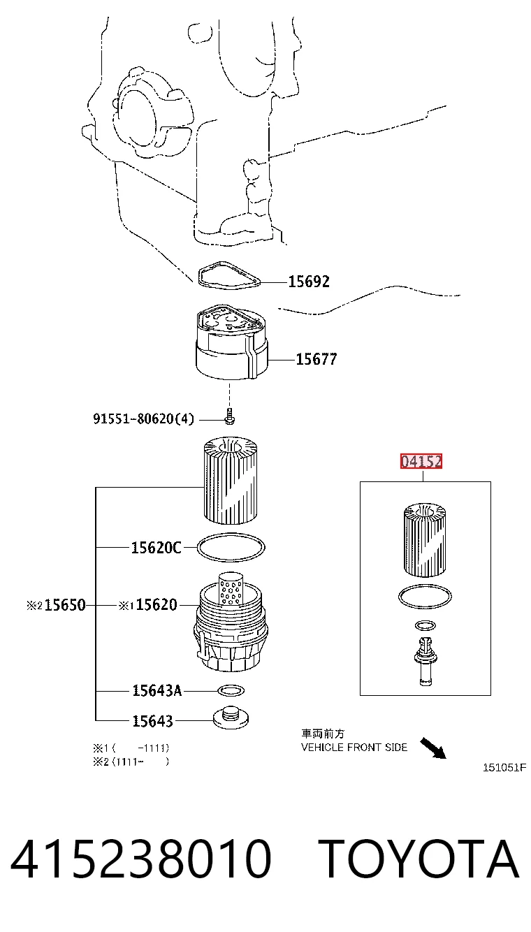 415238010 Toyota Filtr oleju