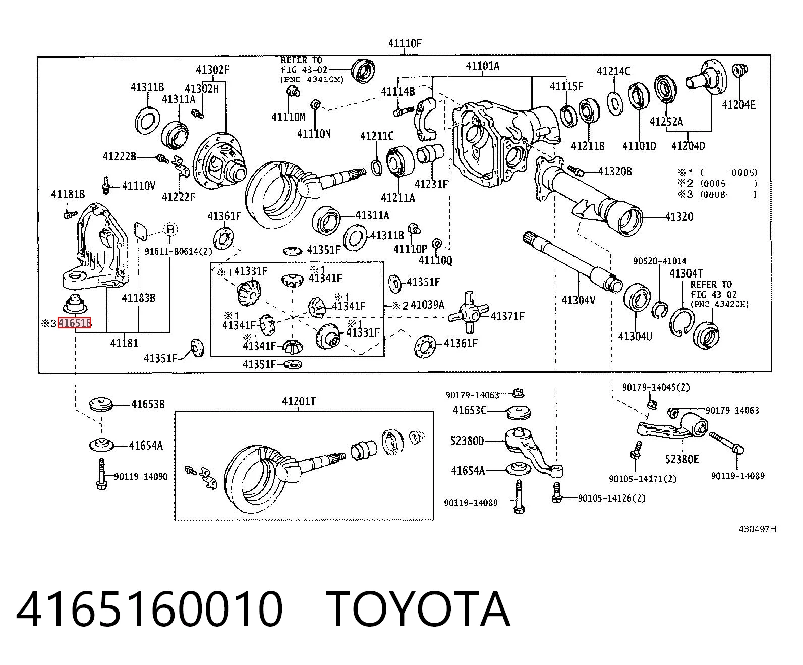 4165160010 Toyota Silentblock przedni (poduszka) reduktora mostu przedniego