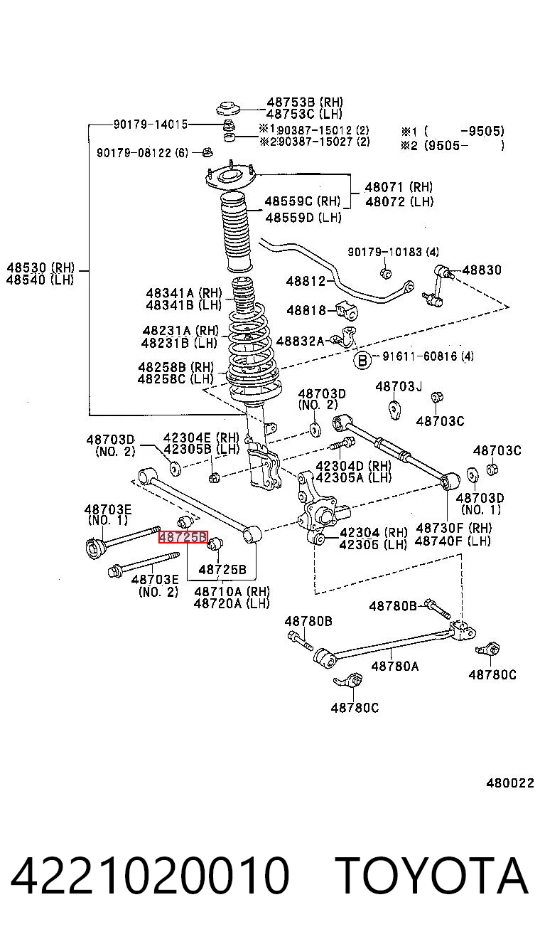 4221020010 Toyota Silentblock czopu tylnego