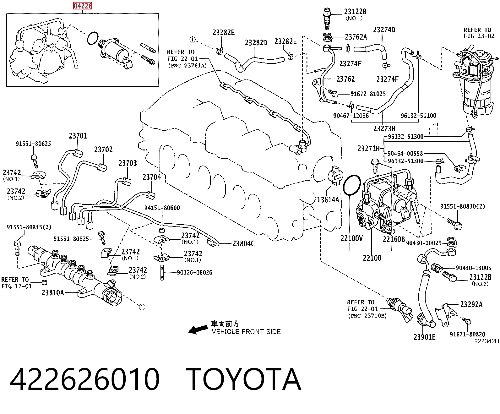 422626010 Toyota Zawór regulacji ciśnienia (zawór redukcyjny pompy wtryskowej) System Common-Rail
