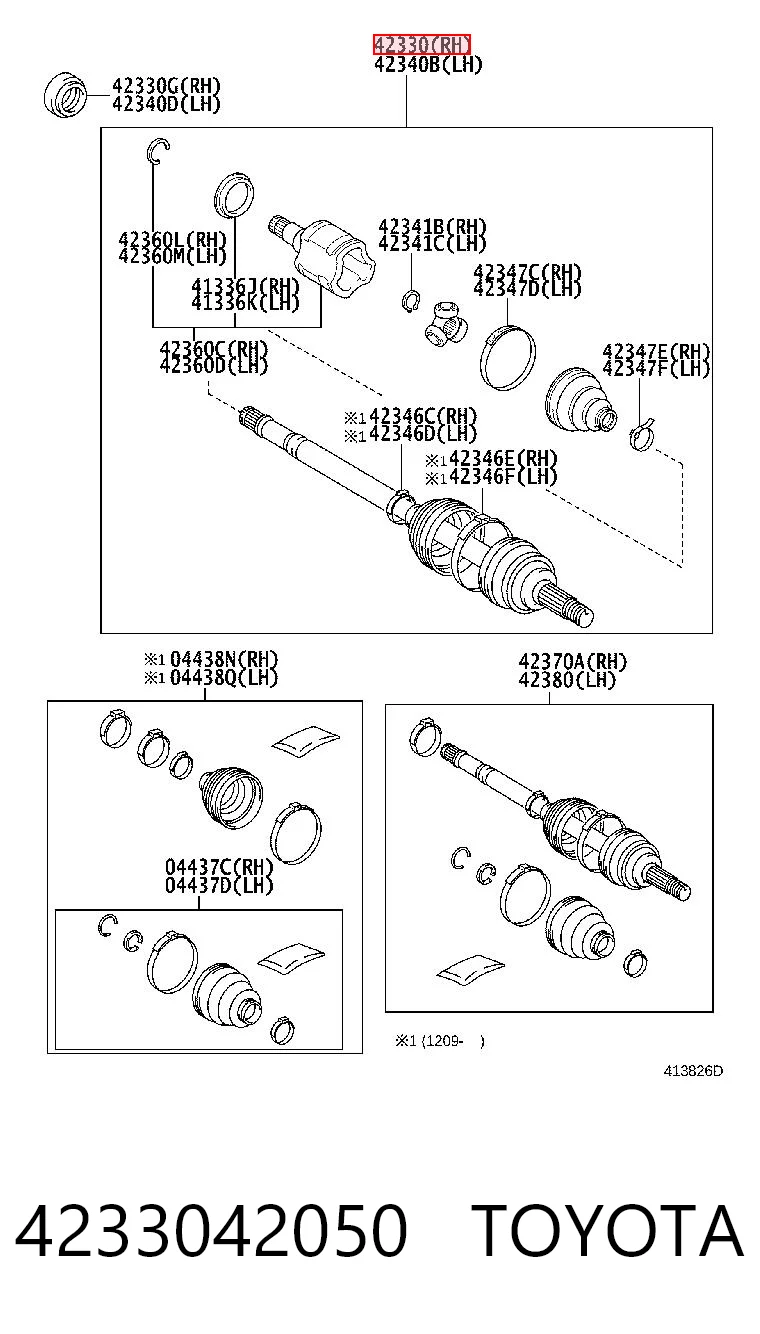 4233042050 Toyota Półoś tylna