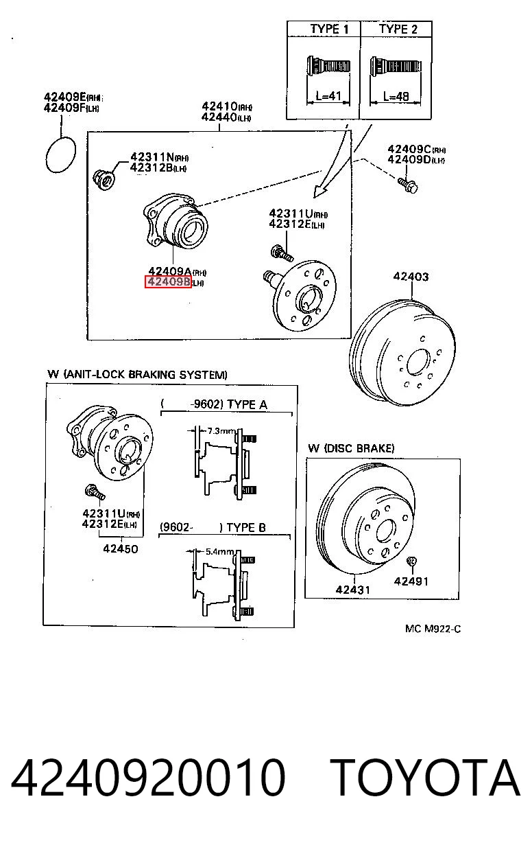Piasta tylna Toyota Avensis I sedana (T22) (1997 - 2003) cena, od 40,10 USD