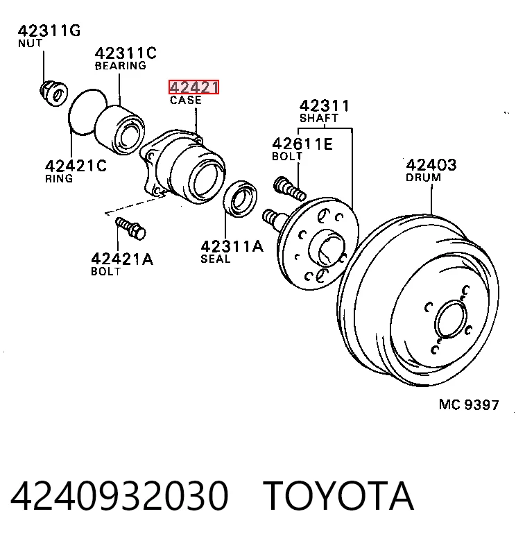 Do koszyka Piasta tylna Toyota Avensis I T22