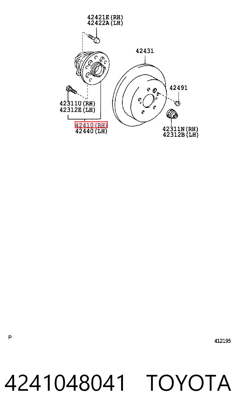 4241048041 Toyota Piasta tylna