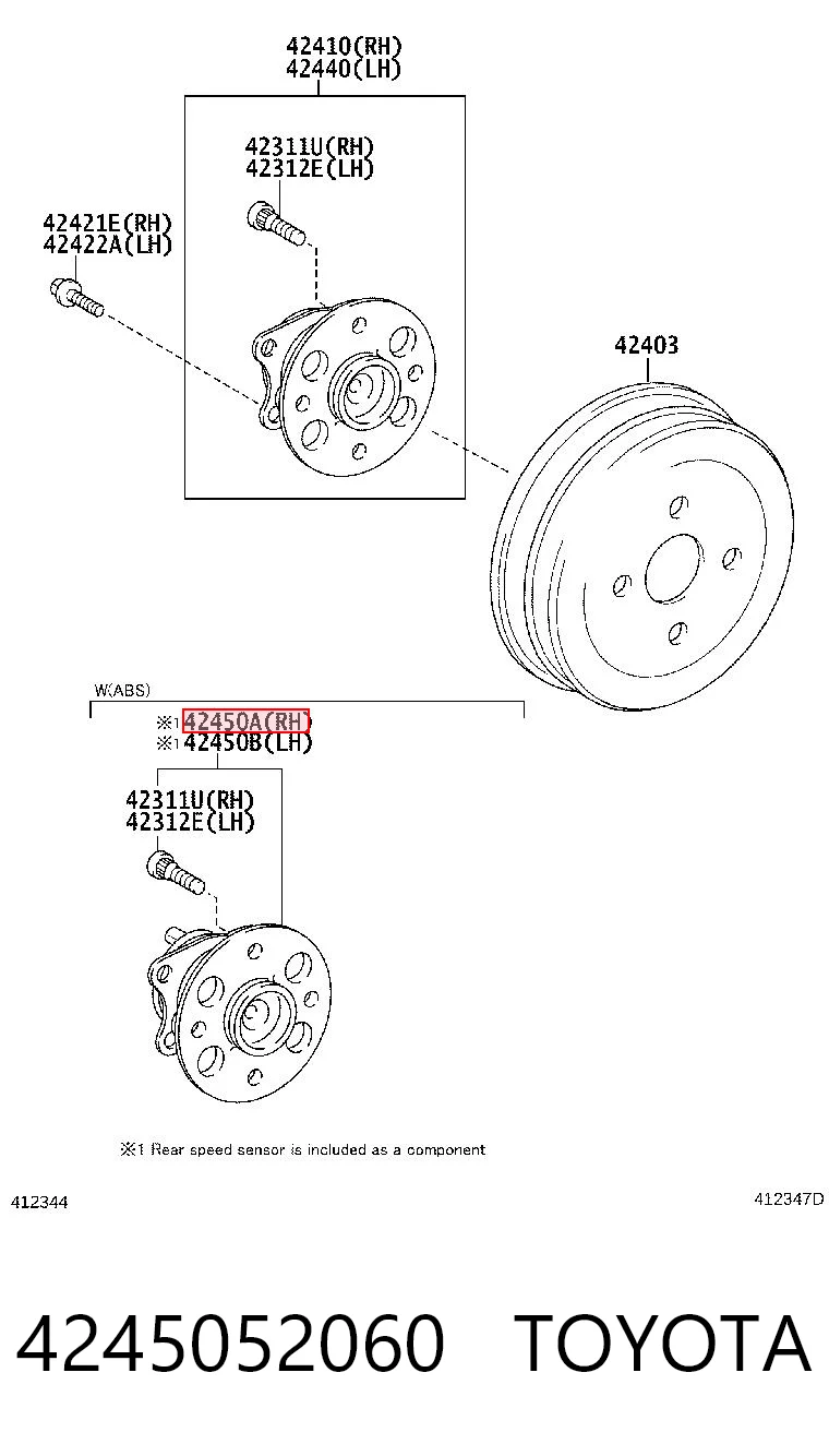 4245052060 Toyota Piasta tylna
