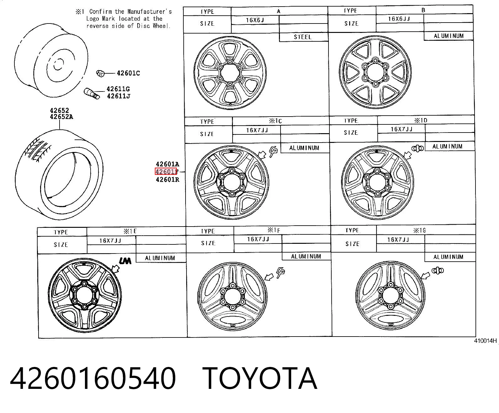 4260160540 Toyota