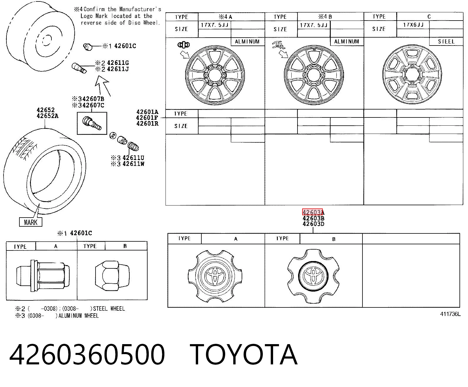 4260360500 Toyota