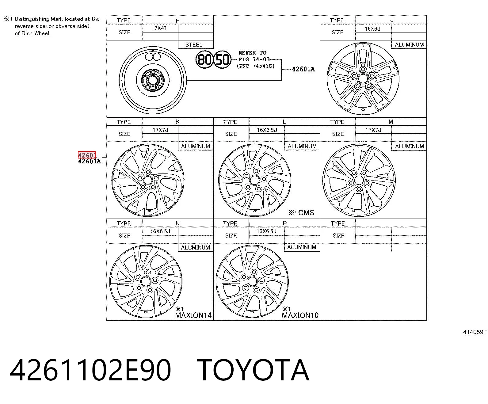 4261102E90 Toyota