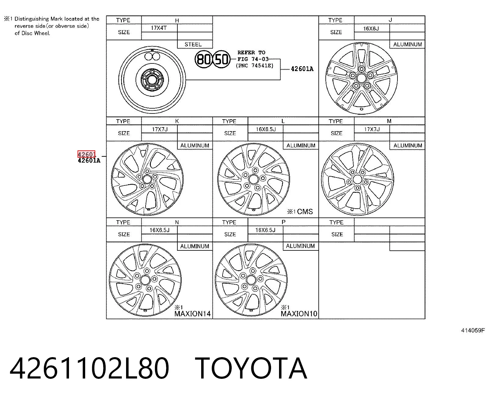4261102L80 Toyota