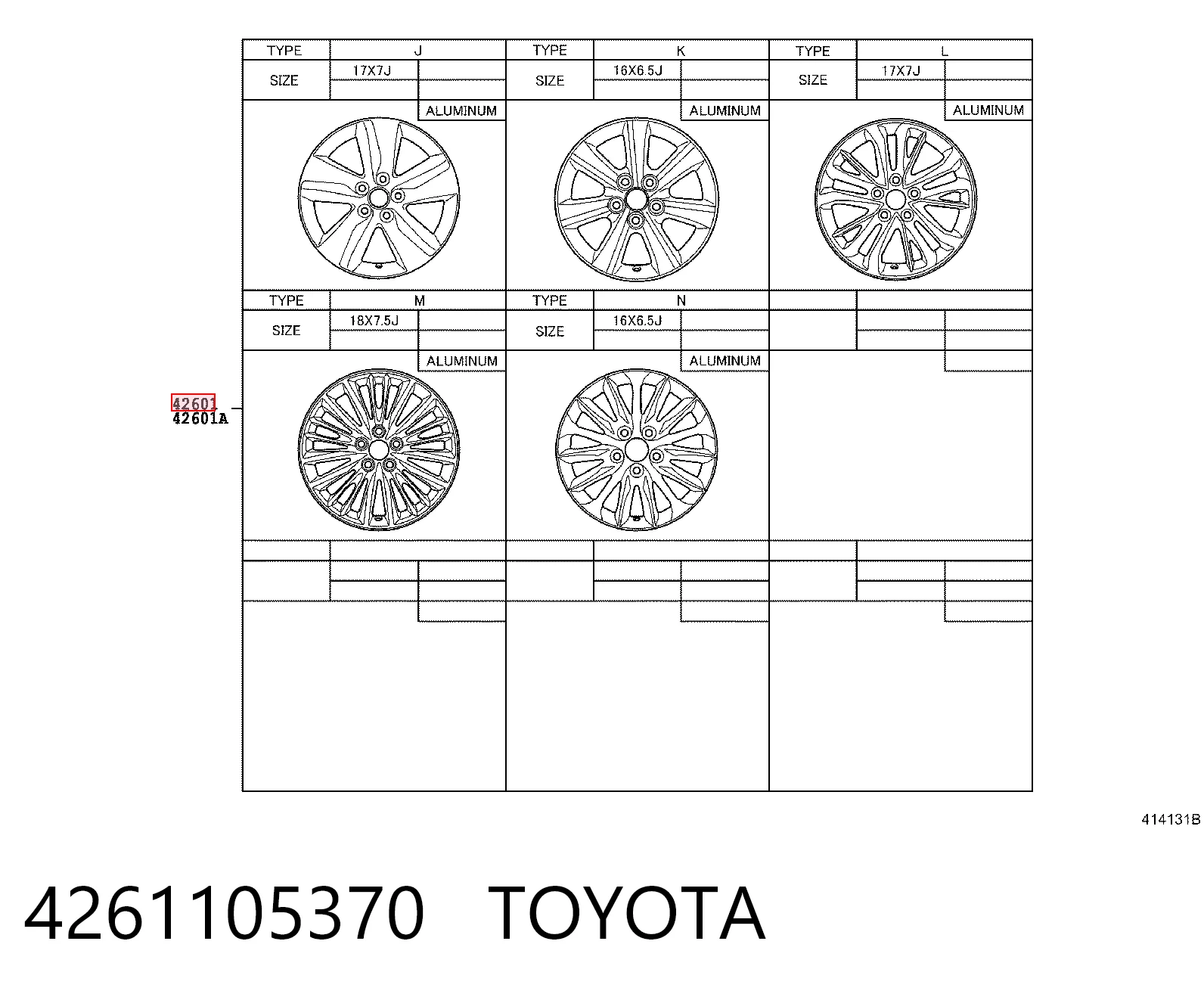4261105370 Toyota