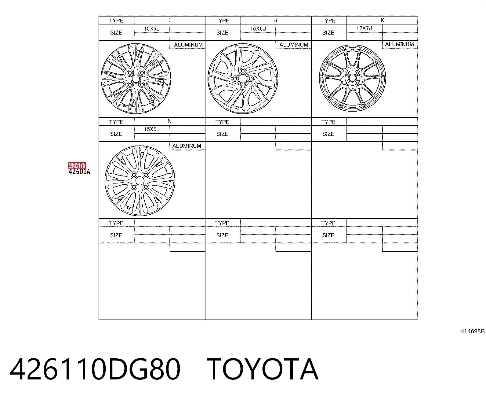 426110DG80 Toyota