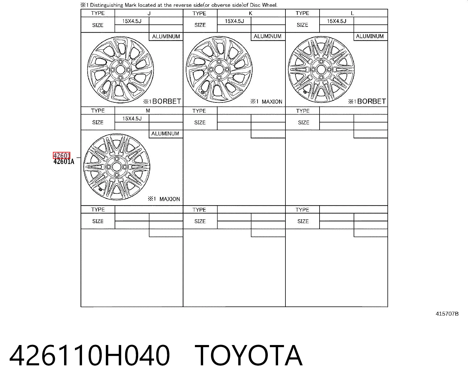 426110H040 Toyota
