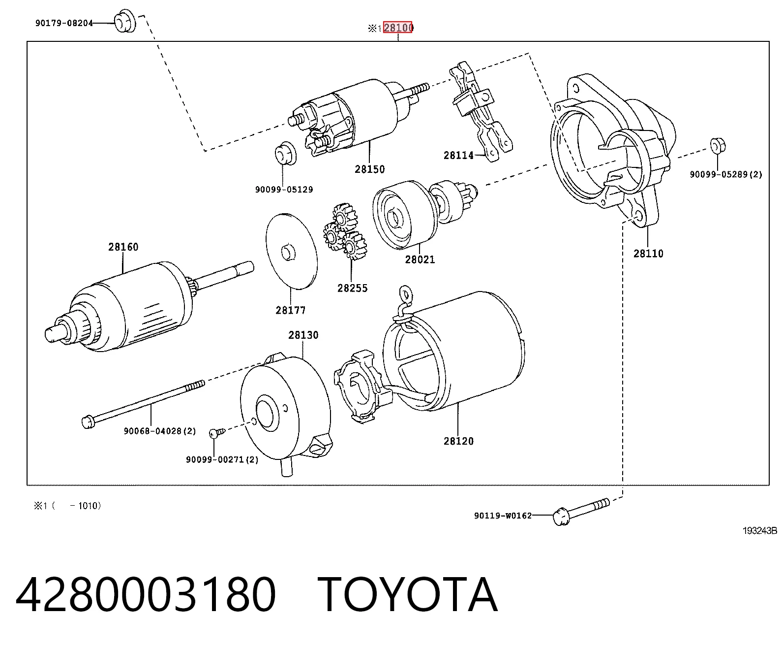 4280003180 Toyota Rozrusznik