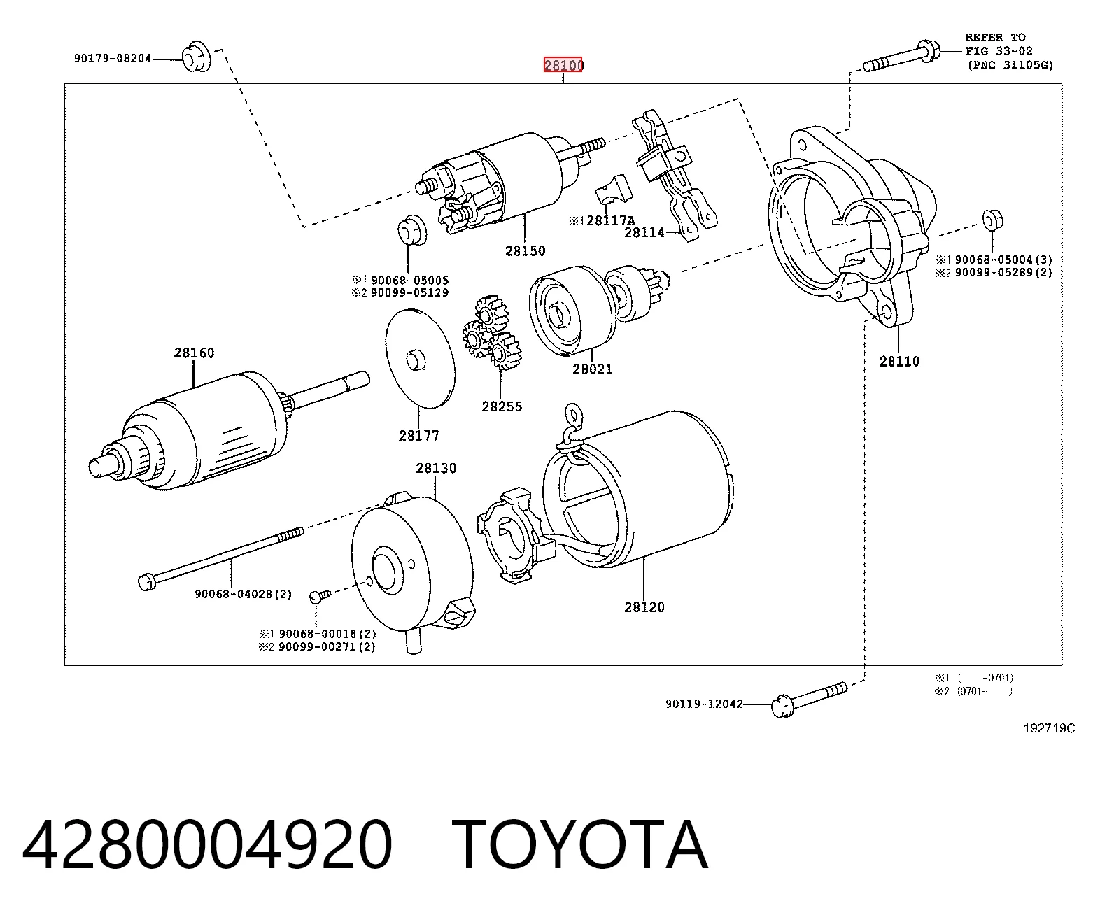 4280004920 Toyota Rozrusznik