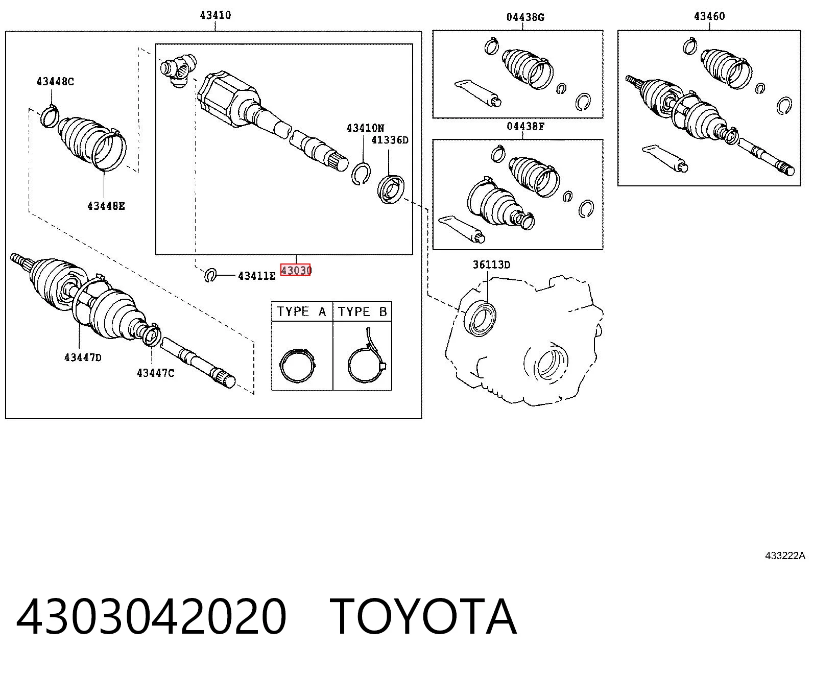  Przegub homokinetyczny wewnętrzny przedni prawy Toyota RAV4 2
