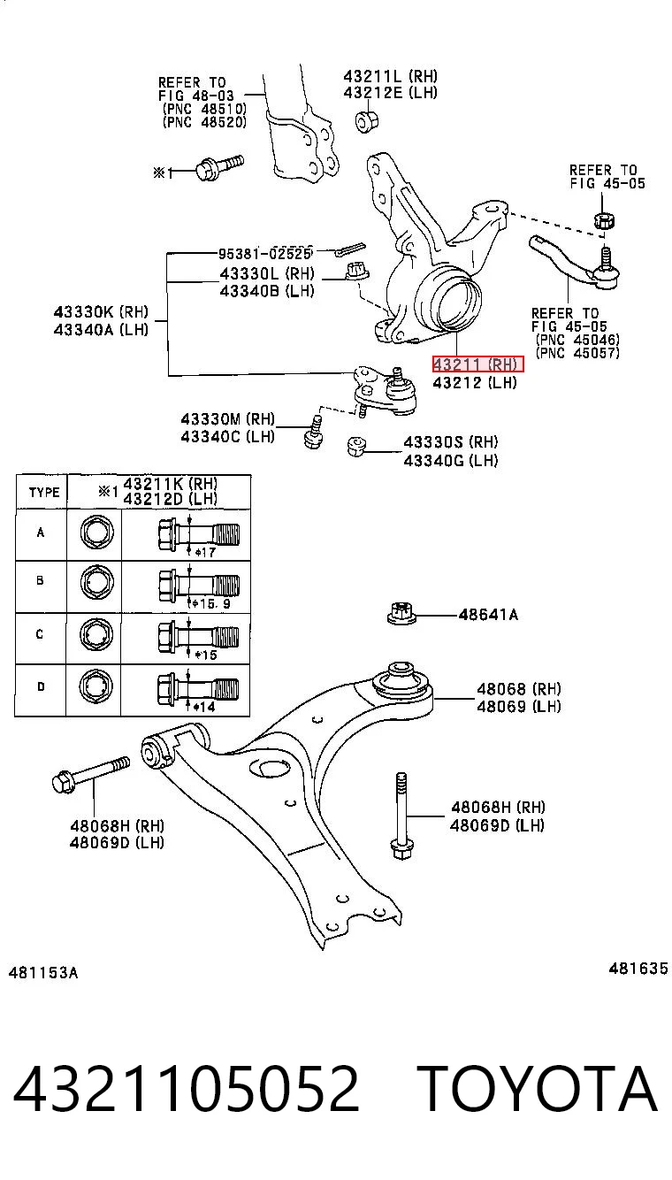 4321105052 Toyota