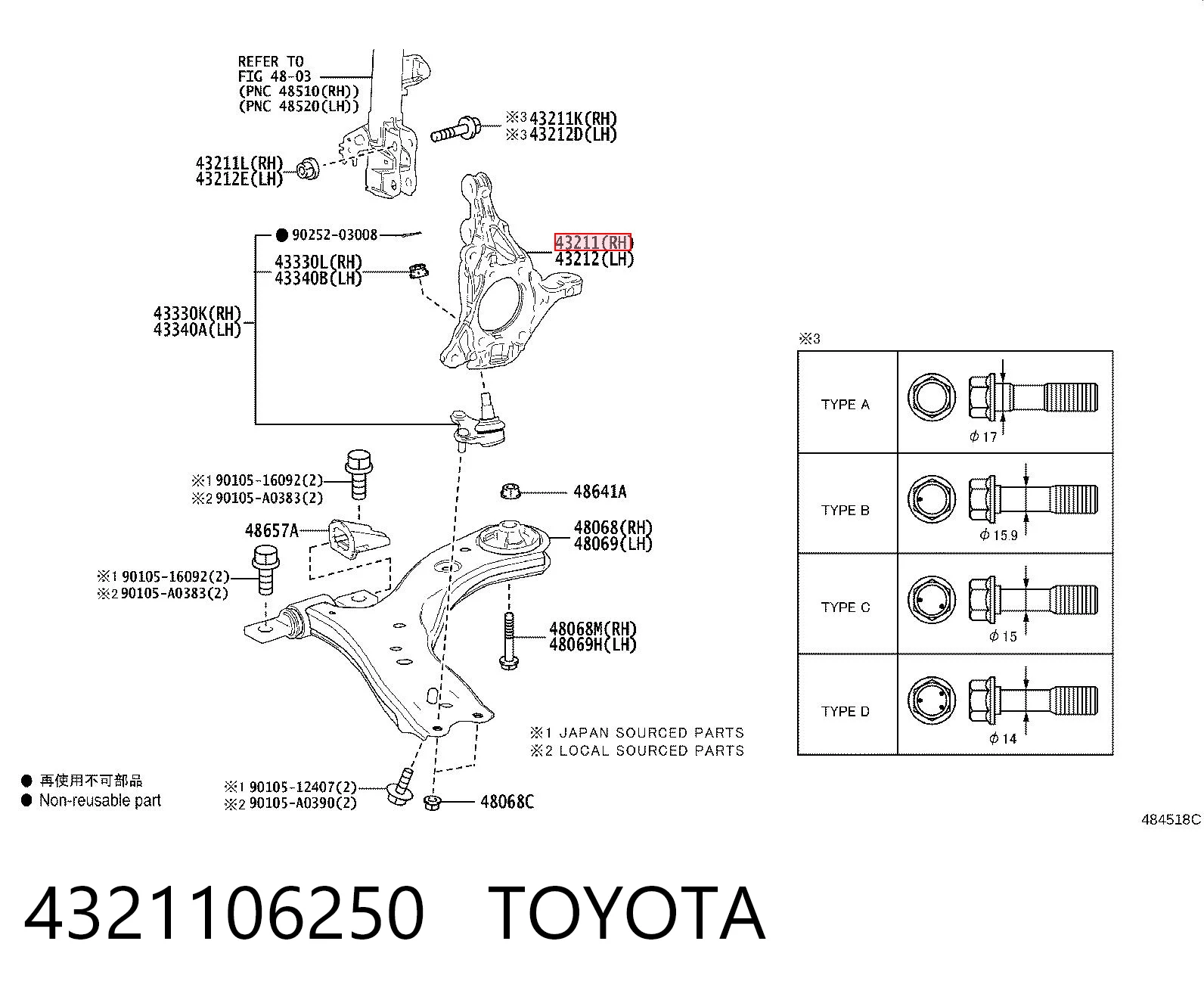 4321106250 Toyota