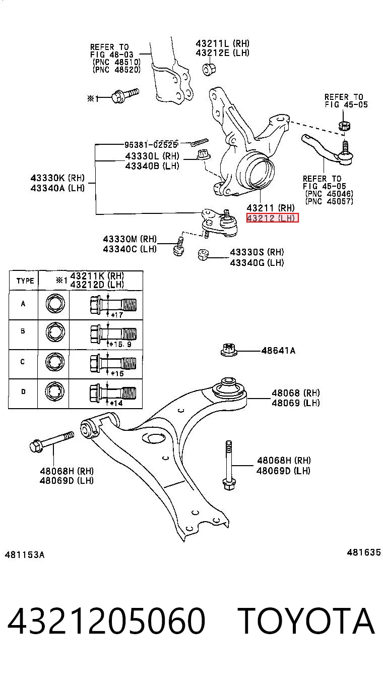4321205060 Toyota