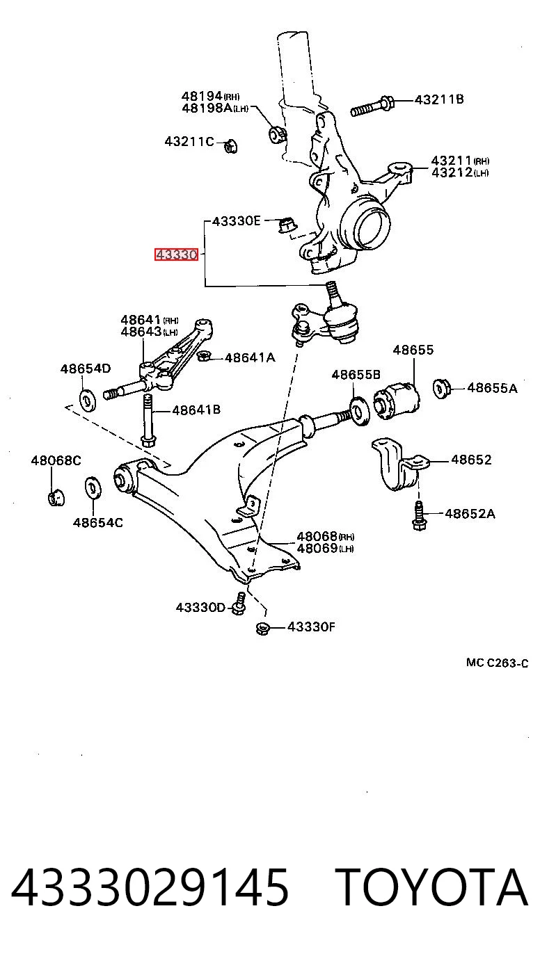 Do koszyka Sworzeń wahacza dolny Toyota Carina II T17