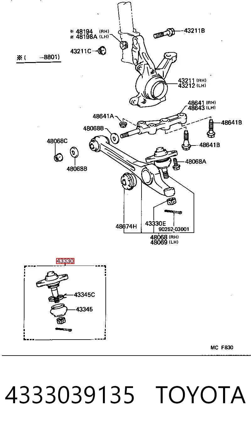 Sworzeń wahacza dolny do Toyota Camry II V2