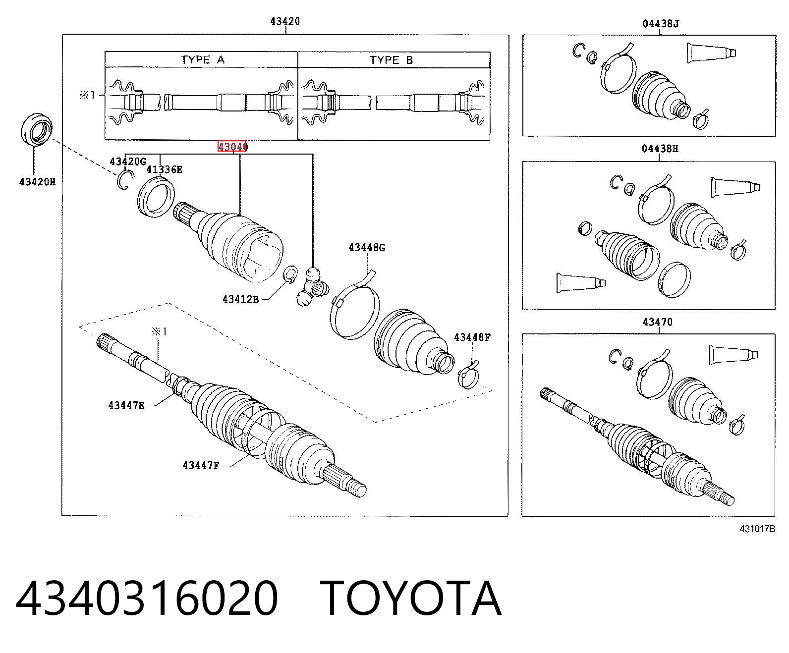 4340316020 Toyota