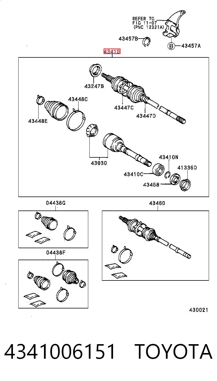 4341006151 Toyota Półoś napędowa przednia prawa