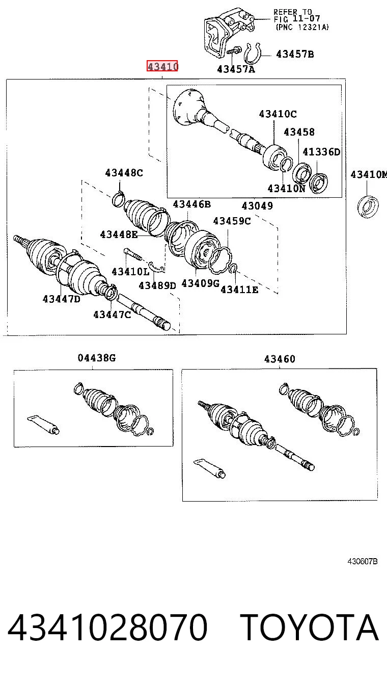 Półoś napędowa przednia prawa do Toyota Previa ACR3