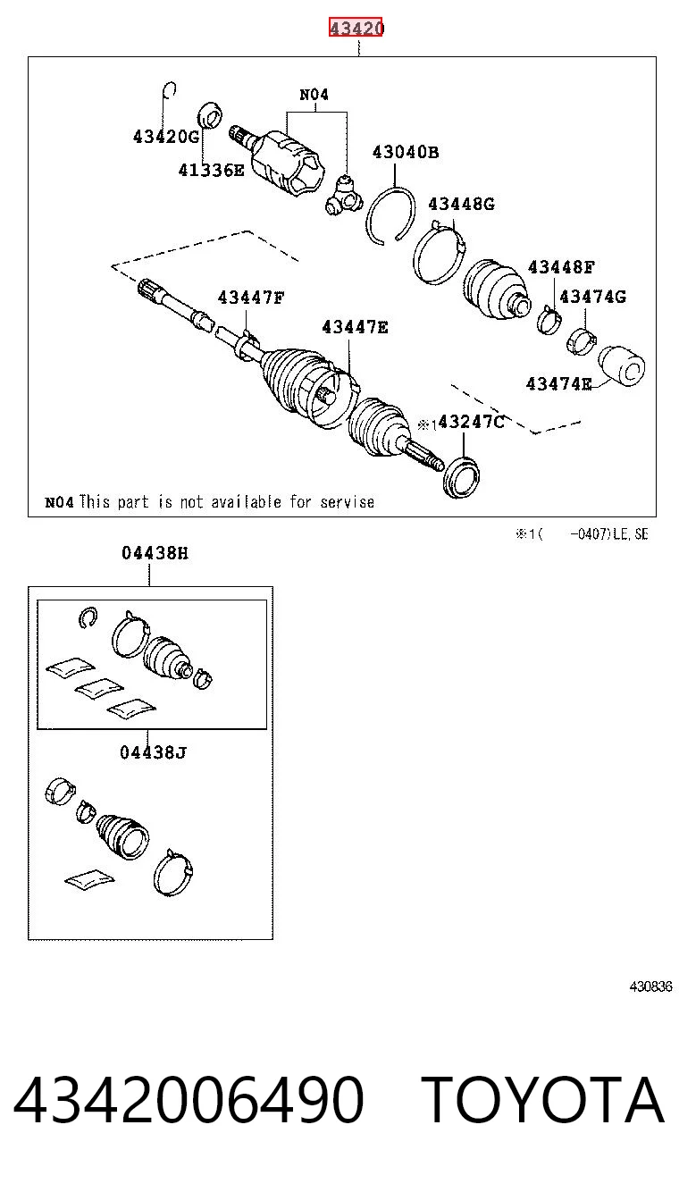 4342006490 Toyota Półoś napędowa przednia lewa
