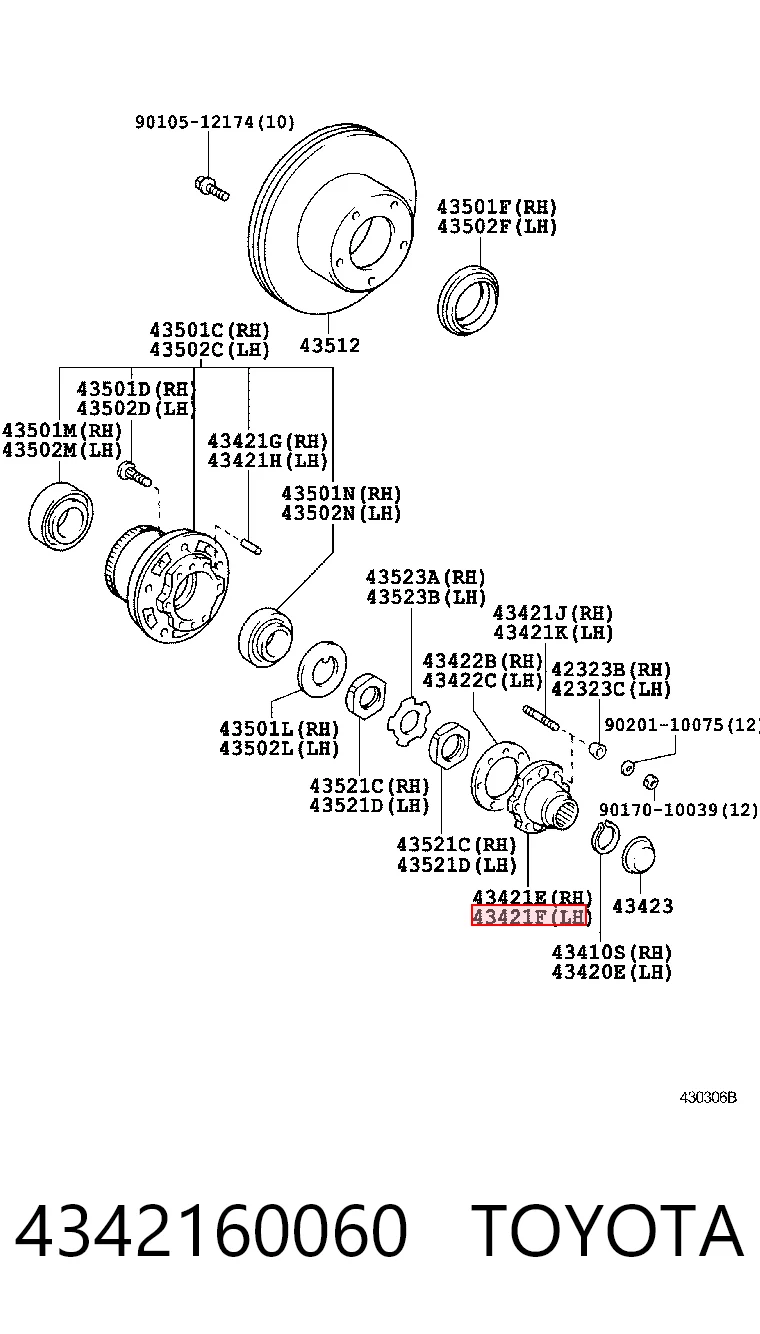 4342160060 Toyota Kołnierz piasty przedniej