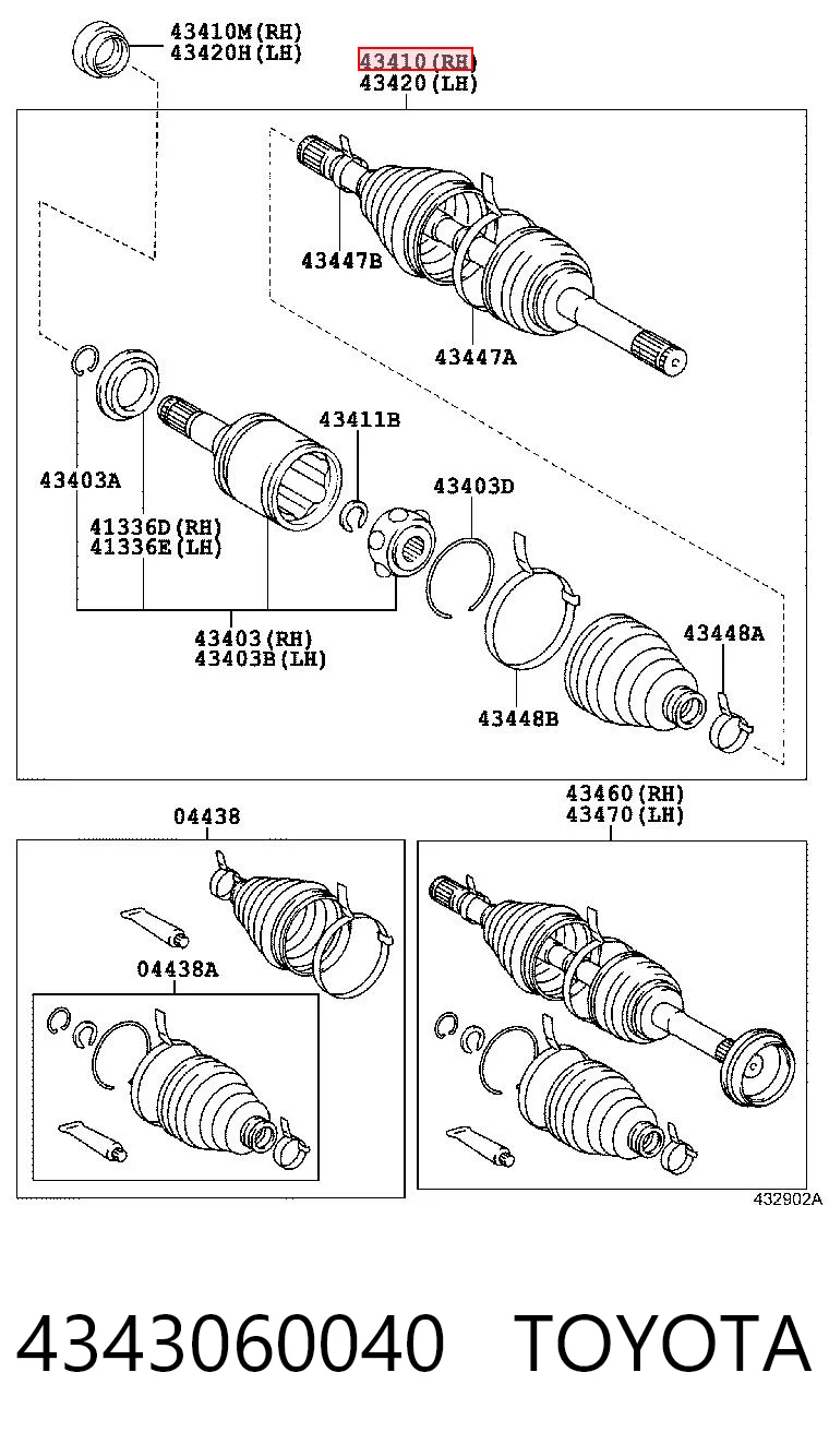 4343060040 Toyota Półoś napędowa przednia