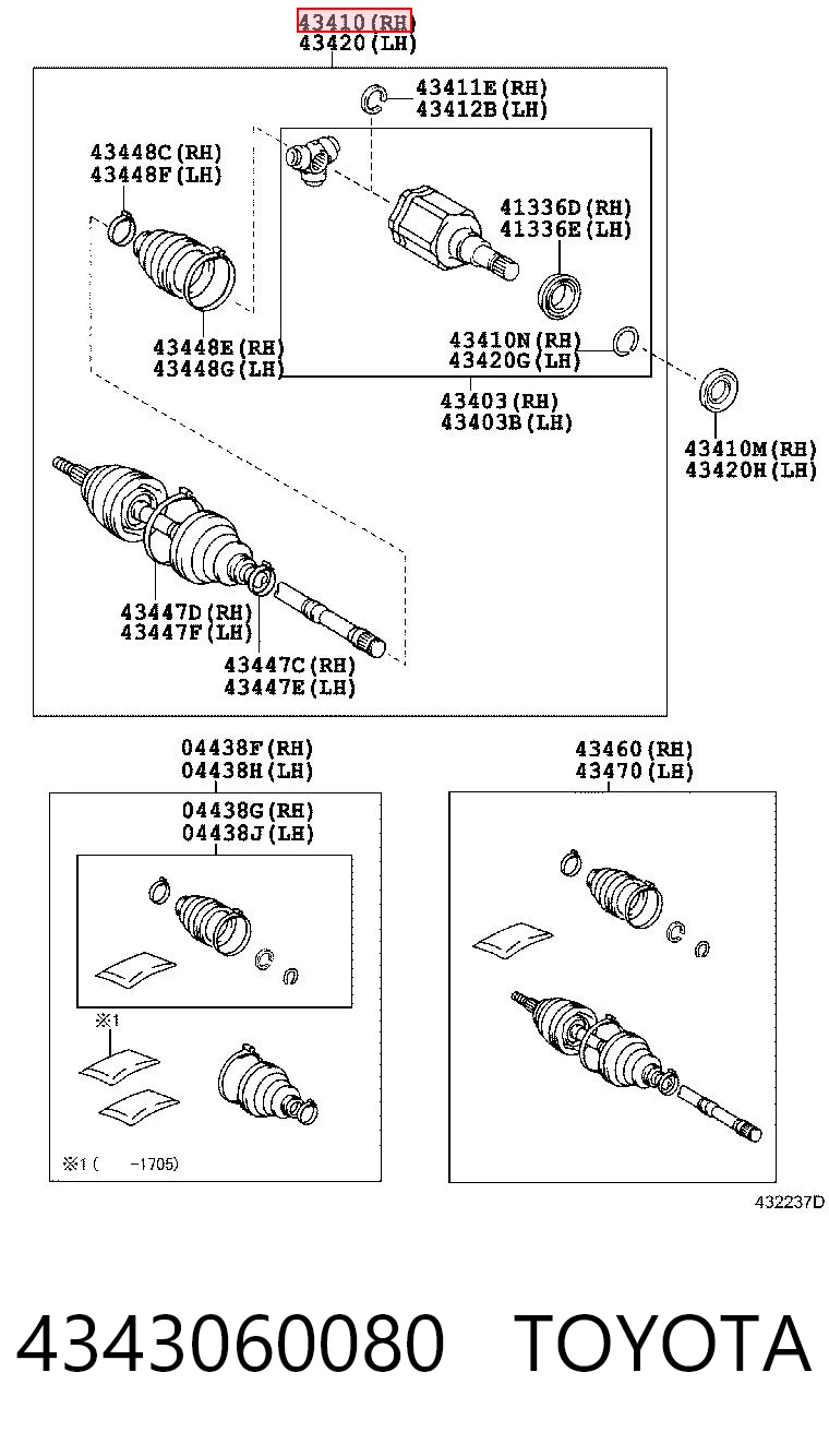 4343060080 Toyota Półoś napędowa przednia