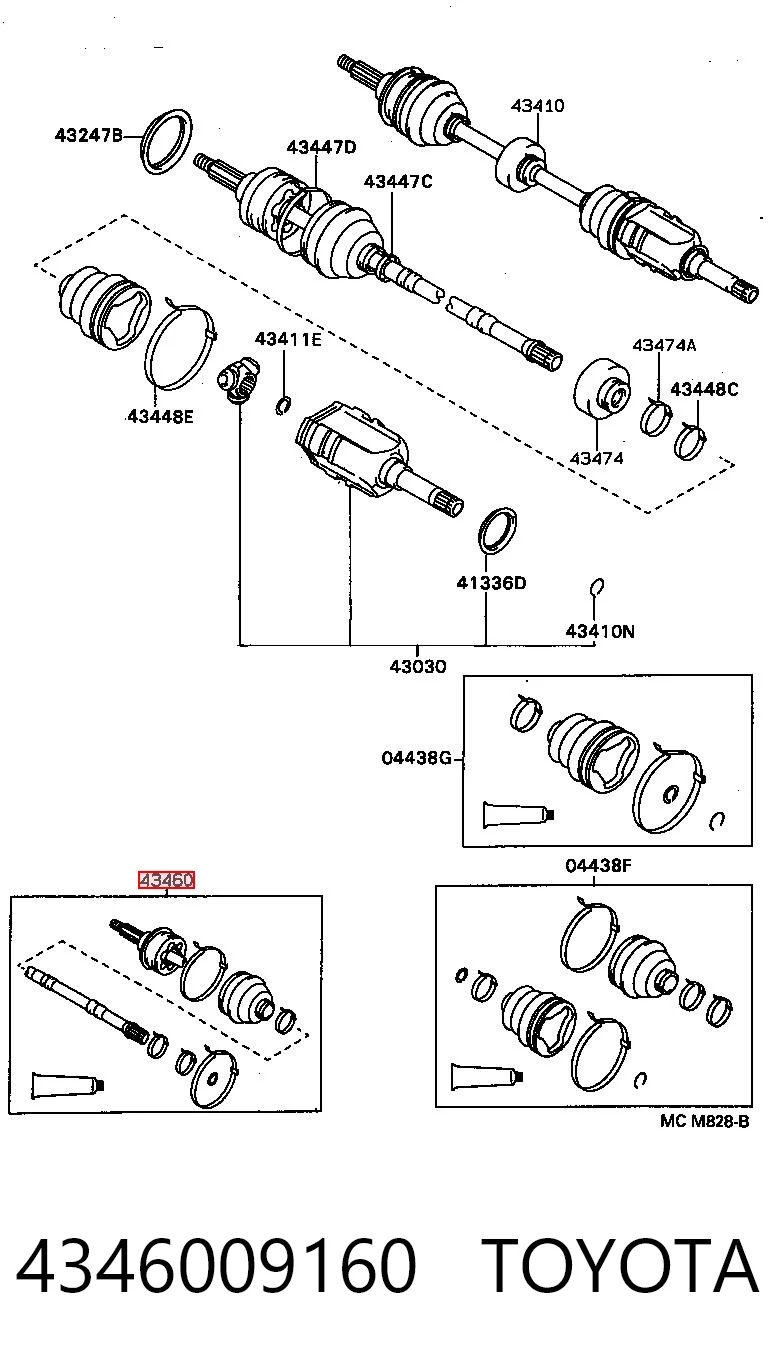Półoś napędowa przednia prawa Toyota Carina E sedana (T19) (1992 - 1997) cena, od 325,63 USD